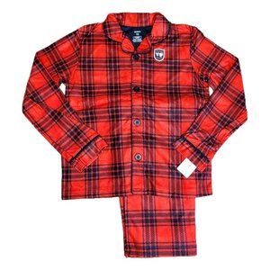 Carter's Fleece Red and Black Plaid Pajama Set Size 10 - NWT